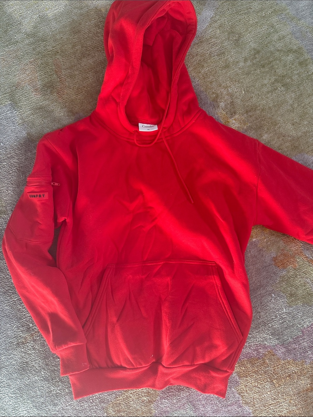 Comfort Red Women's Hoodie Sweater with Kangaroo Pocket
